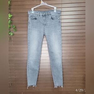 BlankNYC The Bond Mid-rise Skinny Washed Gray Raw Hem Women's Jeans Size…